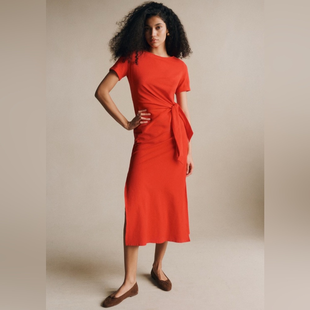 Sézane Pippa Knot-Waist Short Sleeve Dress - Picture 3 of 12